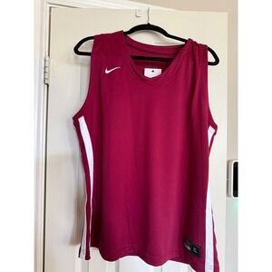 Nike Womens Basketball Jersey XL Maroon White Stripe DN5592-612 Athletic Tank